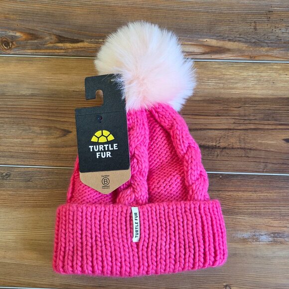 Turtle Fur Youth Lizzy Faux Fur Pom Hat Cap - Picture 5 of 8